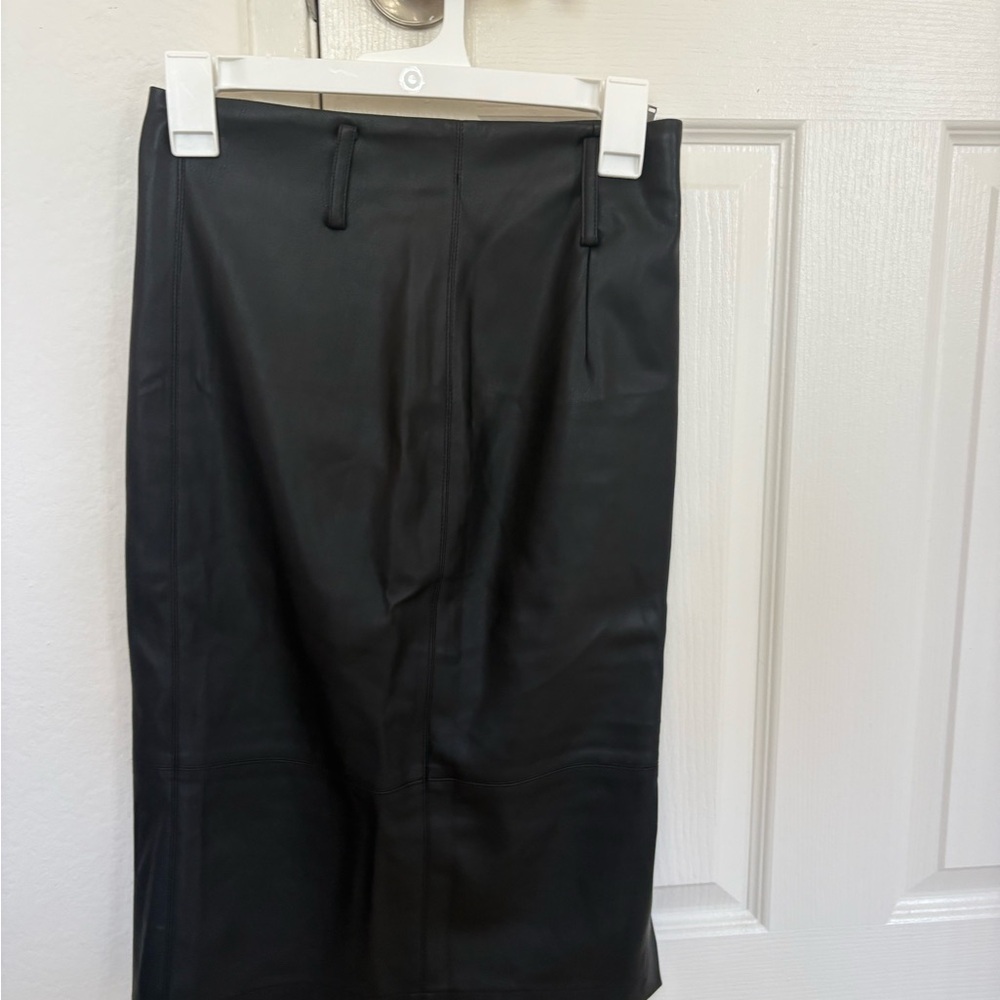 Zara Basic Collection Black Leather Skirt